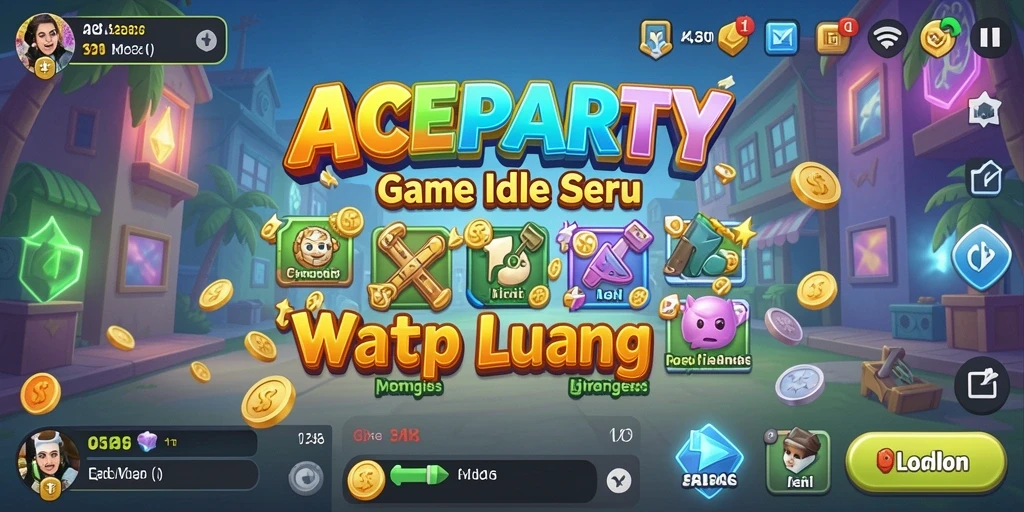 Tampilan gameplay utama ACEPARTY yang menarik dan seru.
