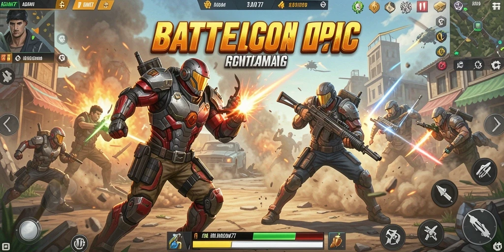 Screenshot menampilkan aksi intens pemain di arena Battle Royale.
