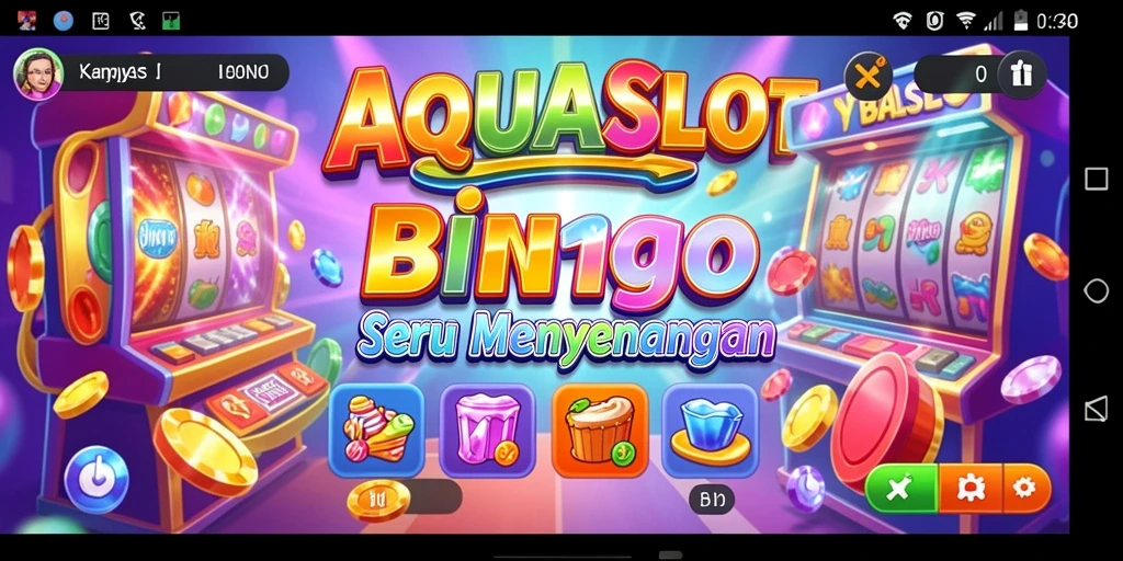 Screenshot gameplay AQUASLOT yang menampilkan keseruan bermain Bingo.
