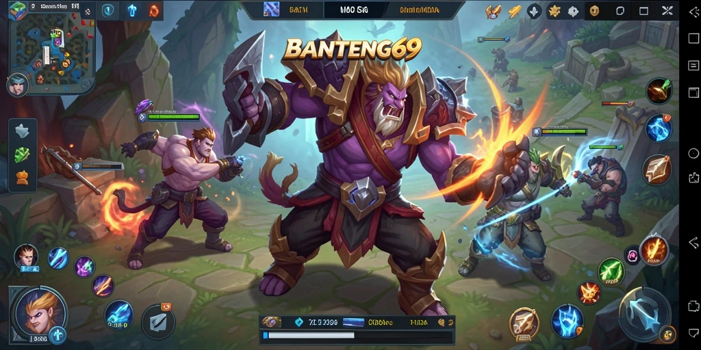 Tampilan menarik dari gameplay BANTENG69 dalam pertempuran MOBA.