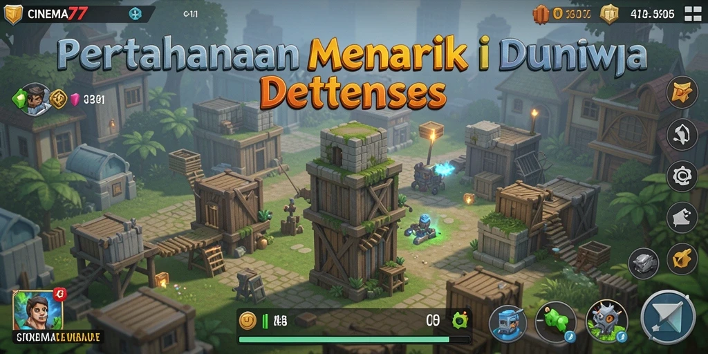 Tampilan mengesankan dari gameplay CINEMA77 Tower Defense.