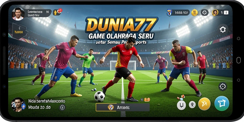 Tampilan seru gameplay DUNIA77 yang penuh aksi olahraga.