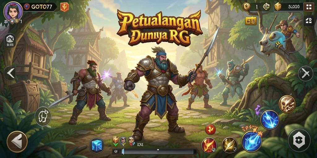 Screenshot utama GOTO77 menampilkan aksi seru dalam gameplay RPG.