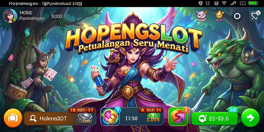 Screenshot gameplay HOPENGSLOT menampilkan aksi petualangan yang seru dan menantang.