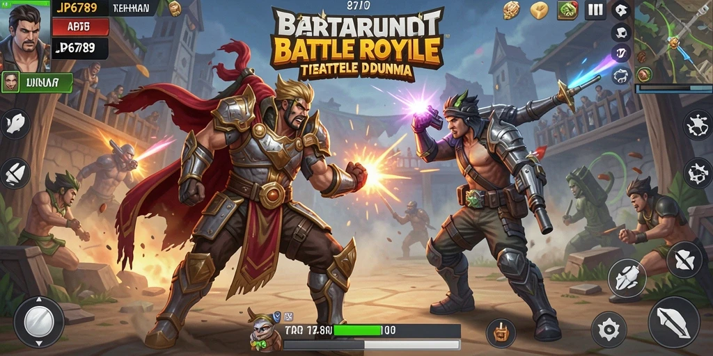Tampilan gameplay seru dari JP6789 dengan aksi pertarungan Battle Royale.