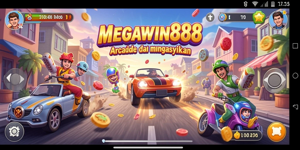 Tampilan menarik dari gameplay seru MEGAWIN888 di dunia Arcade.