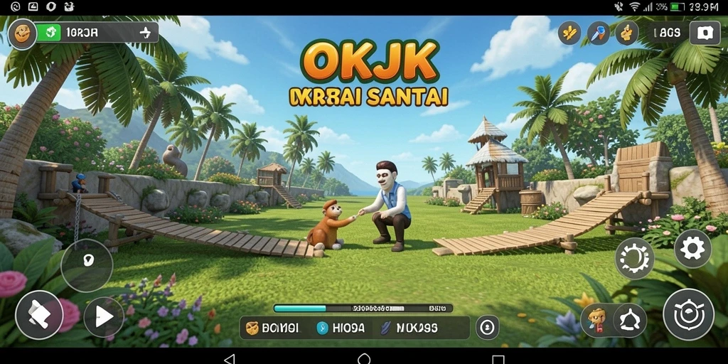 Screenshot utama menunjukkan gameplay santai yang menghibur.