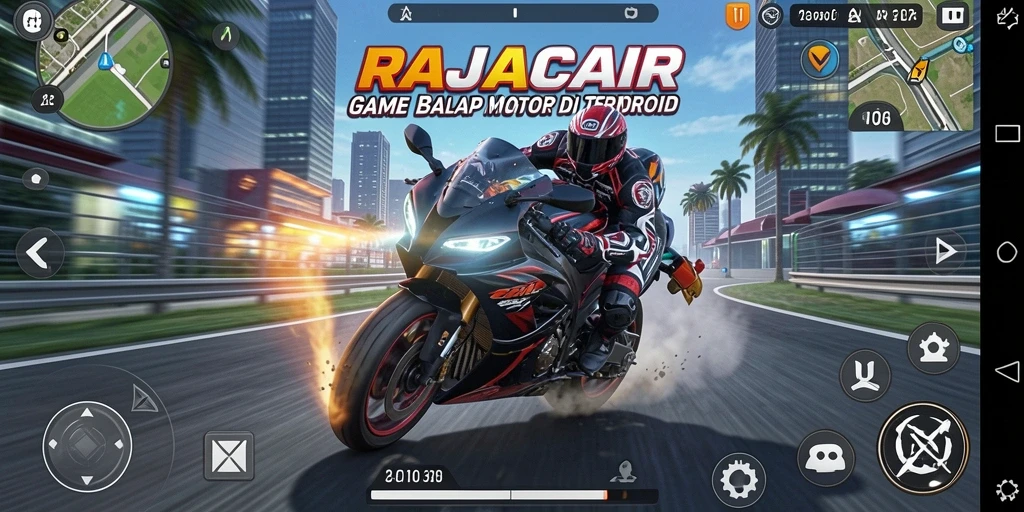 Tampilan gameplay menegangkan dari game balap motor RAJACAIR.
