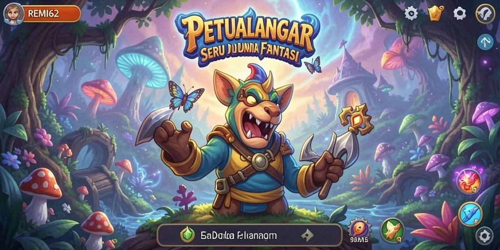 Tampilan gameplay <strong>REMI62</strong> yang menakjubkan di dunia fantasi.