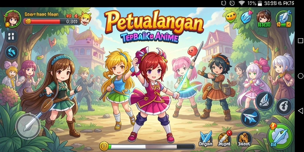 Tampilan gameplay RK77 yang penuh warna dan seru.