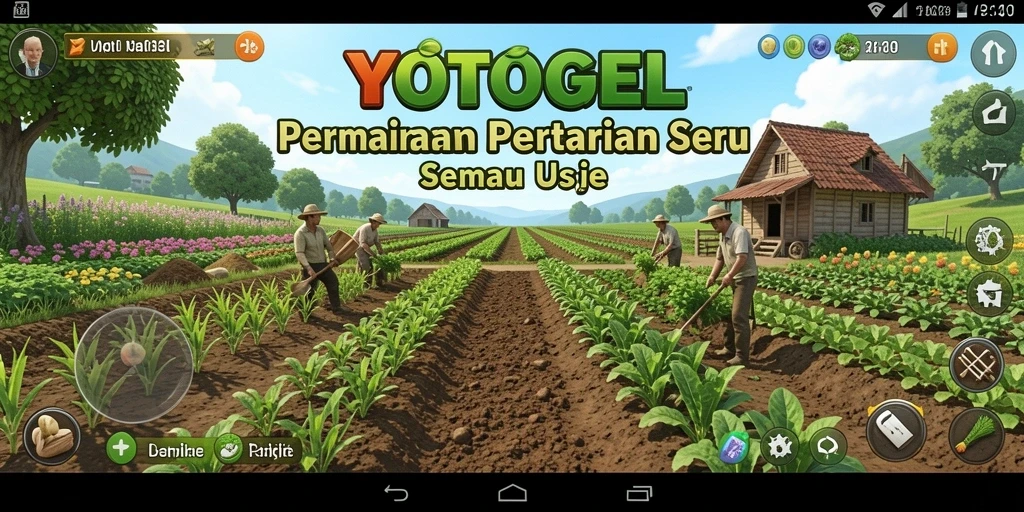 Tampilan utama gameplay YOTOGEL dengan ladang yang indah.